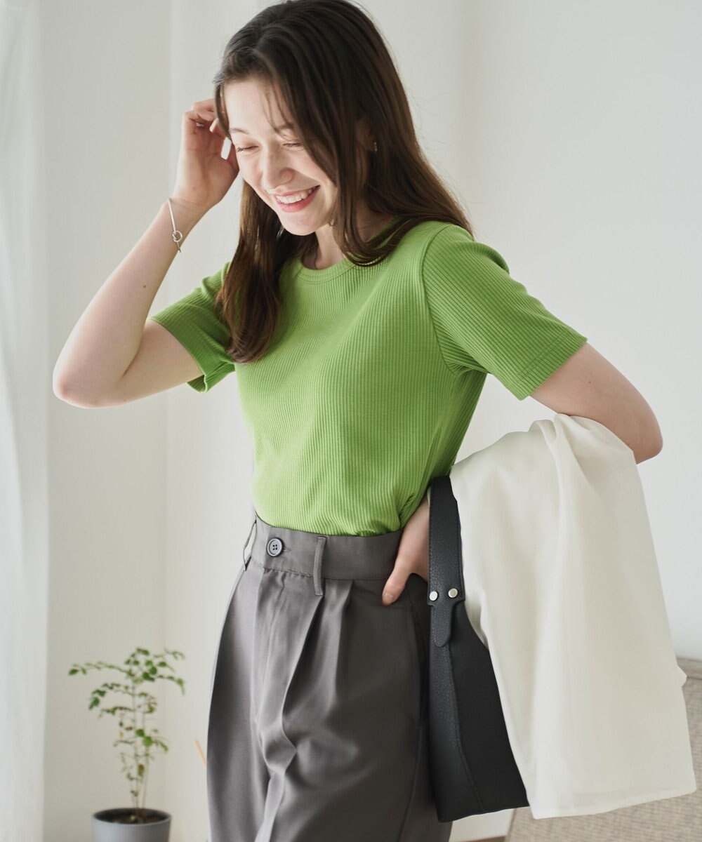 WEGO 【洗える/SML】コンパクトリブT 