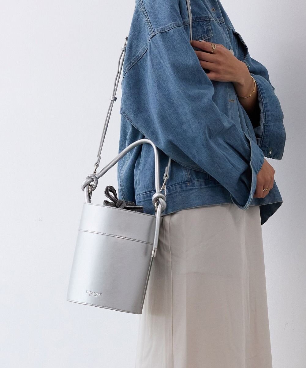 TOPKAPI 【TREASURE TOPKAPI】フェイクレザー バケツ 巾着 ショルダー バッグ 