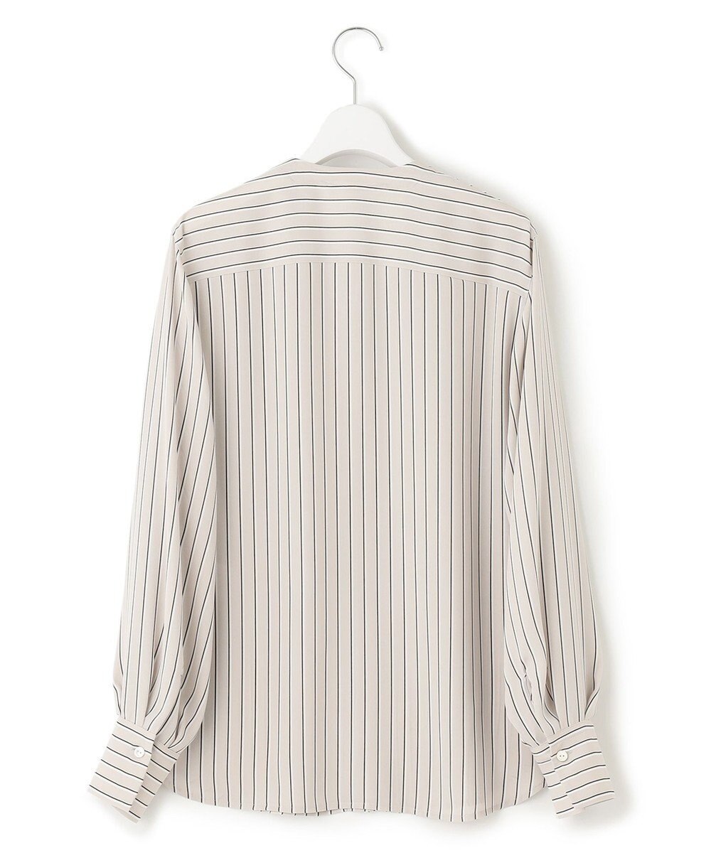 23区 S バックサテンアムンゼン ストライプ プリント ブラウス 