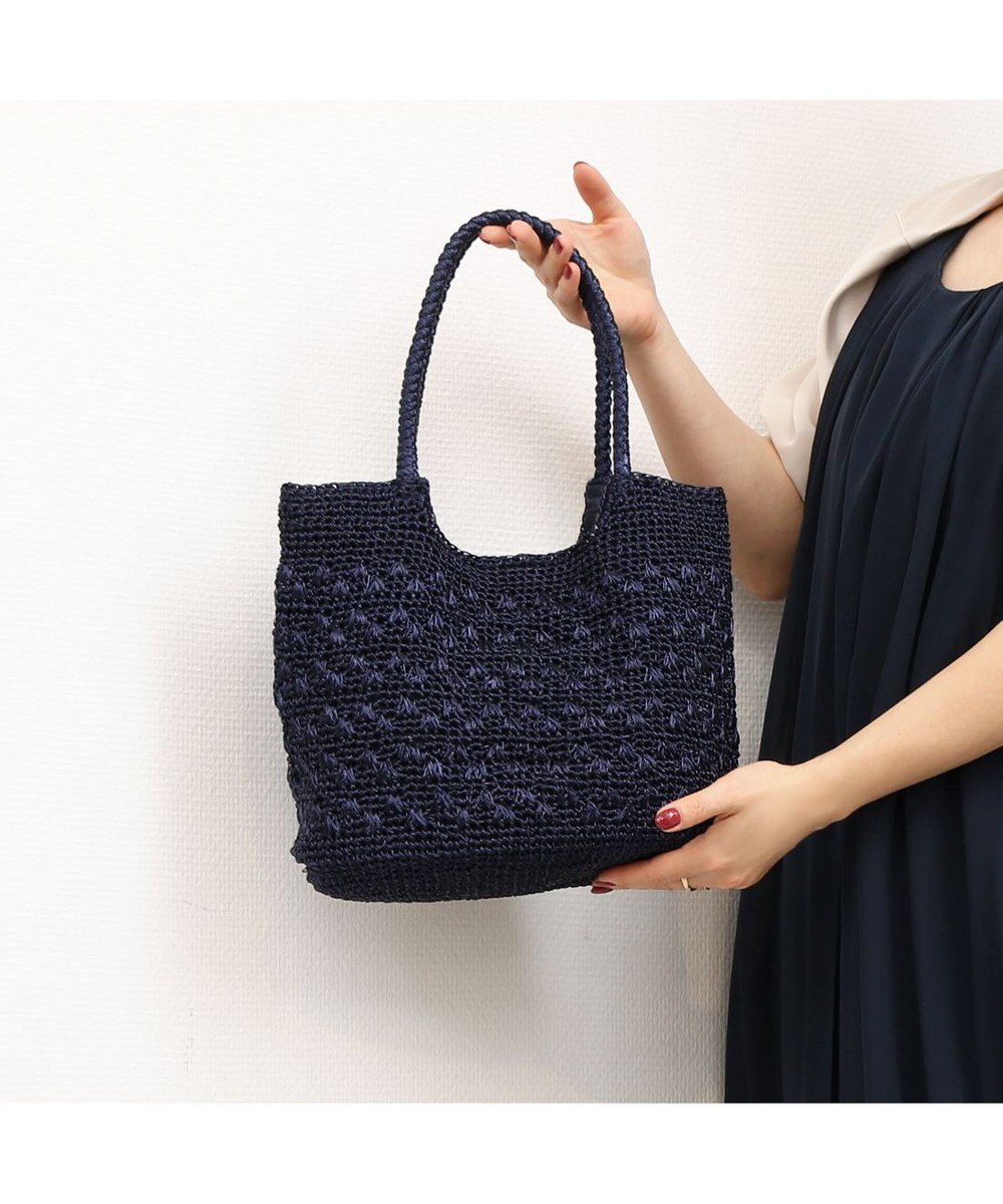 UNBILLION カシュカシュ cachecache / メタリックコード柄編みトートバッグ 