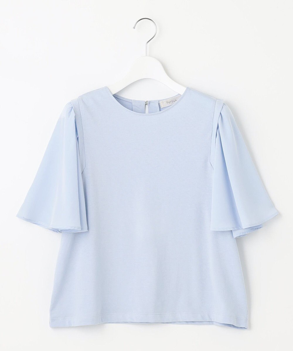 Feroux 【UVケア】ジョーゼットフレアスリーブ Tシャツ 