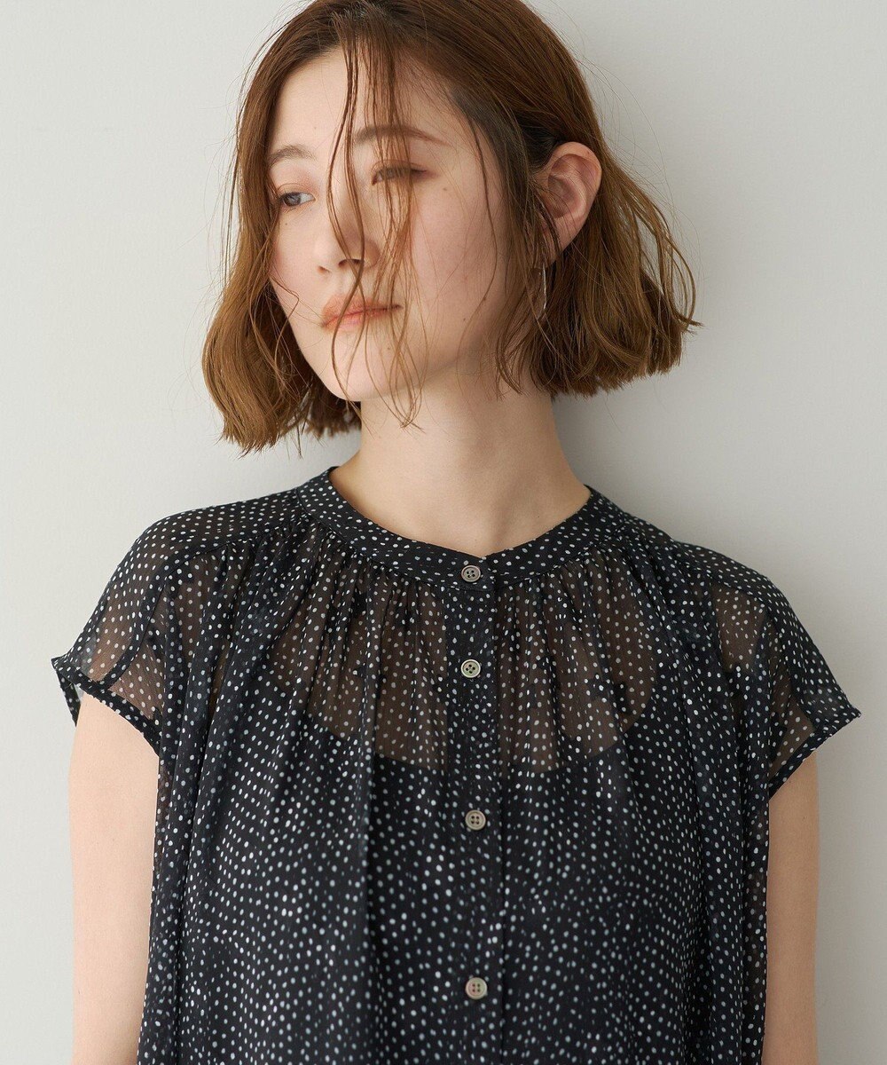YECCA VECCA シアードット柄ブラウス 