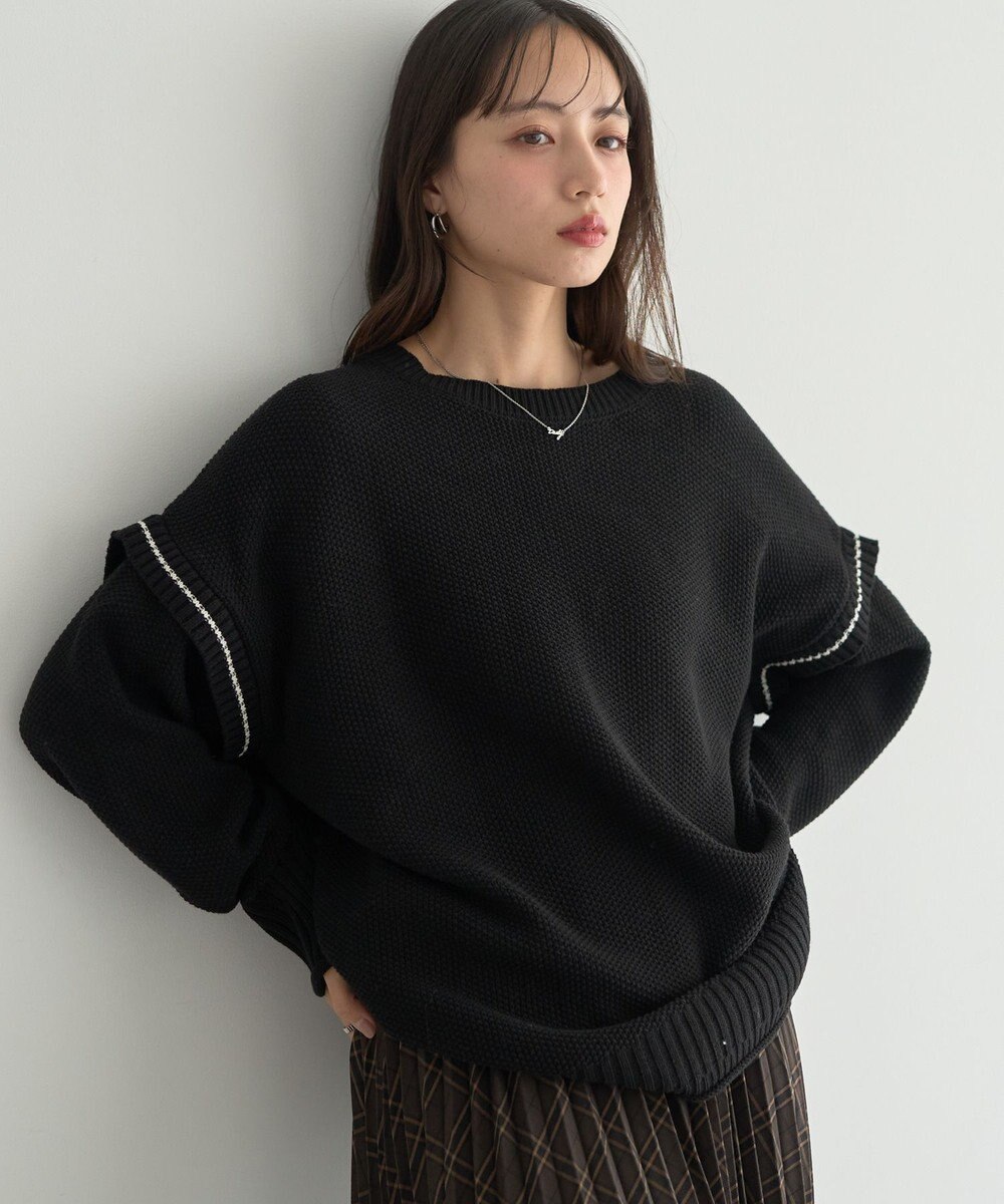 earth music&ecology 【洗濯機洗い可 / 選べる丈】アンチピリングC/A選べる丈配色ニット 