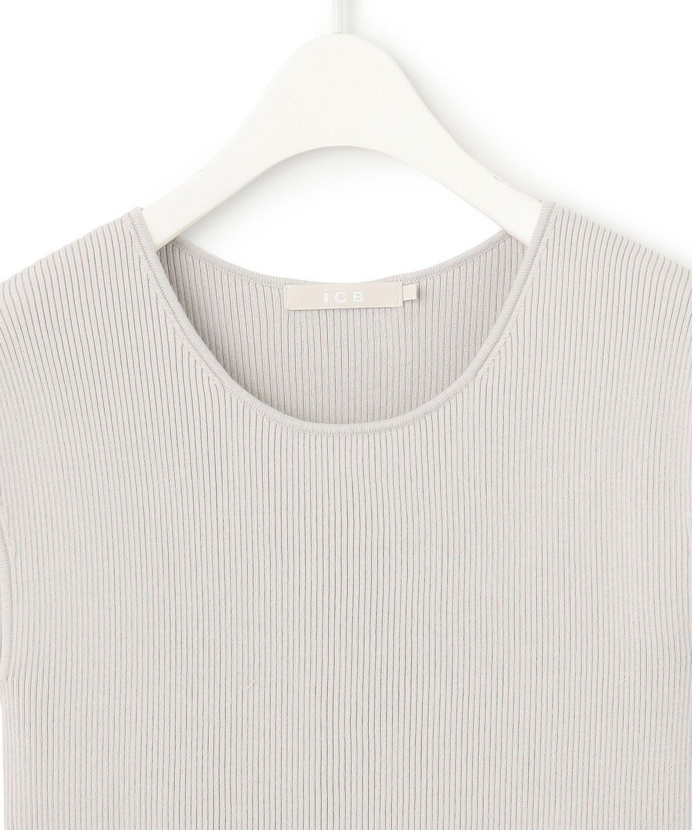ICB L 【洗える】オーガニックコットンリブ ノースリーブプルオーバー 