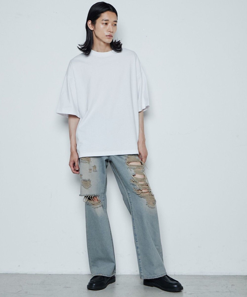 WEGO ダメージデニムワイドパンツ 