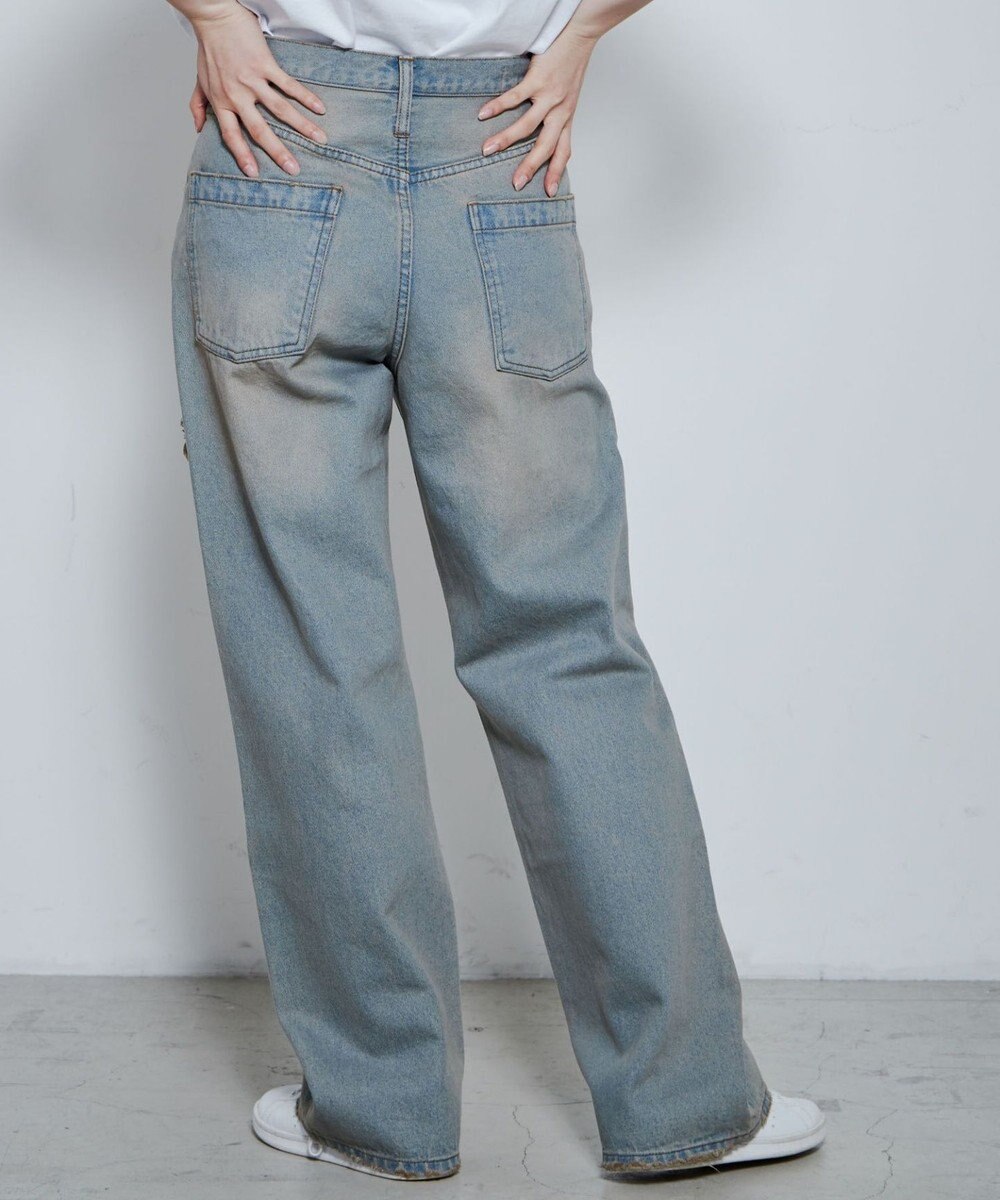 WEGO ダメージデニムワイドパンツ 