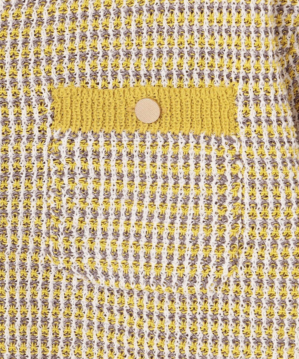 自由区 L 【洗える】ミックスツイードニット カーディガン 