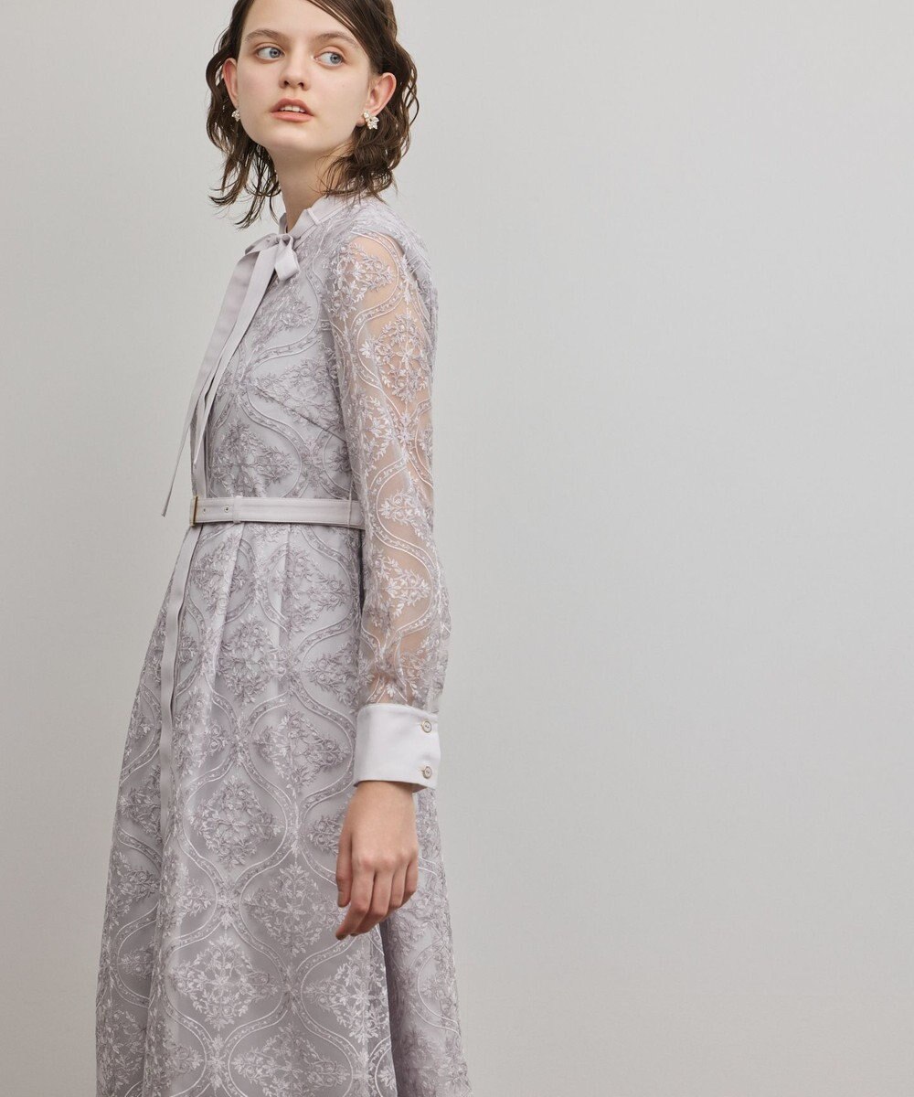 GRACE CONTINENTAL オーナメント刺繍フレアワンピース 