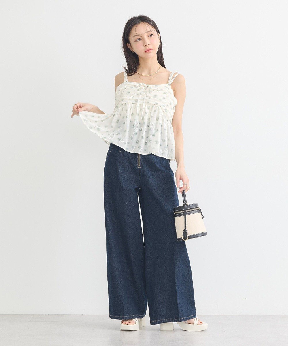 earth music&ecology 花柄ギャザーキャミビスチェ 