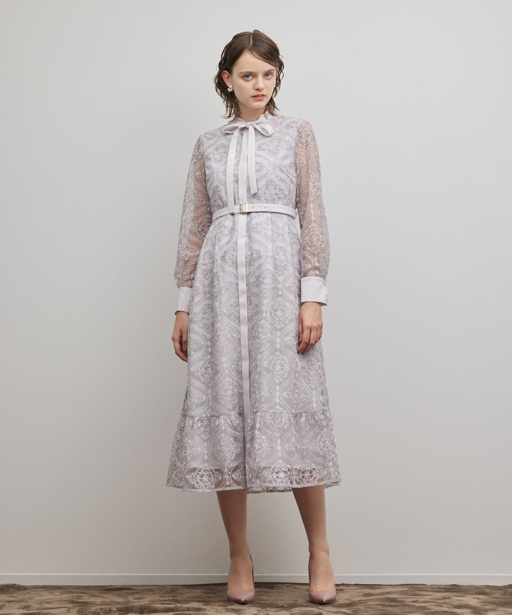 GRACE CONTINENTAL オーナメント刺繍フレアワンピース 