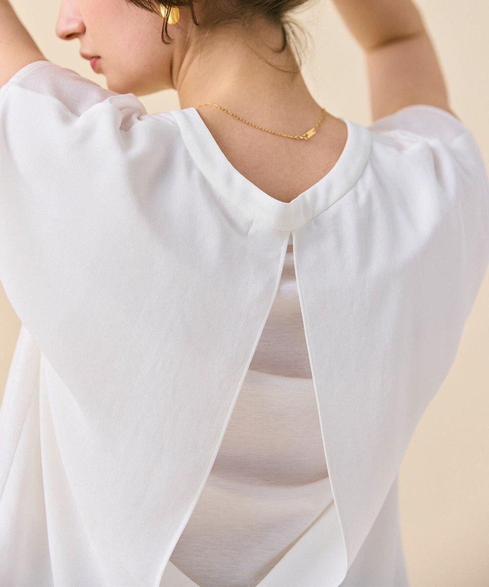 BEIGE， 【WEB限定・洗える】MELISSA / バックシフォンスキッパー半袖トップス 