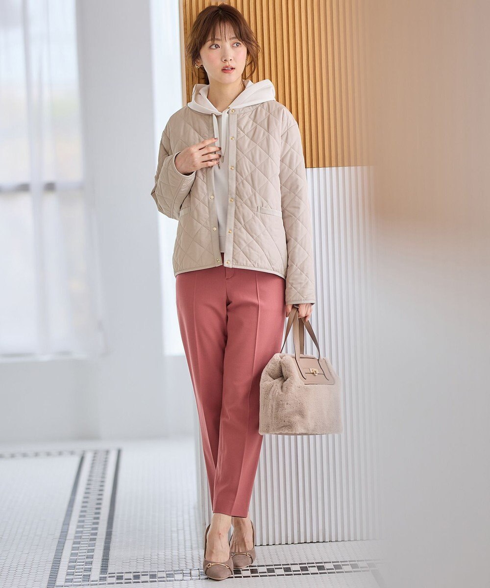 ANY SIS L 【洗える】レディトリミングキルト ブルゾン 