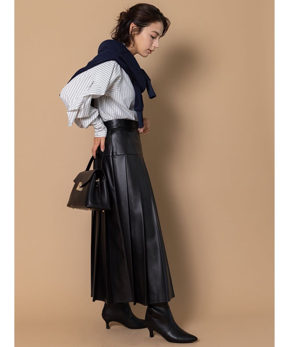 Te chichi 【泉 里香さん着用・Oggi.jp10/23掲載】レザータックプリーツスカート 