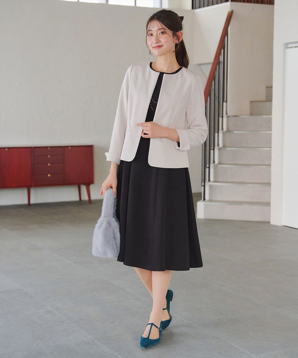 Tiaclasse 【安田美沙子さん着用・新色追加・洗える】ベロアラインフレアワンピース 