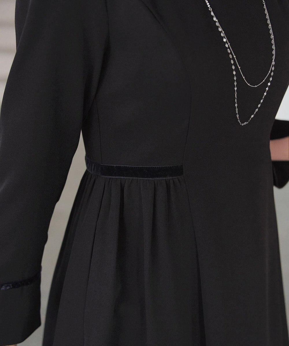 Tiaclasse 【安田美沙子さん着用・新色追加・洗える】ベロアラインフレアワンピース 