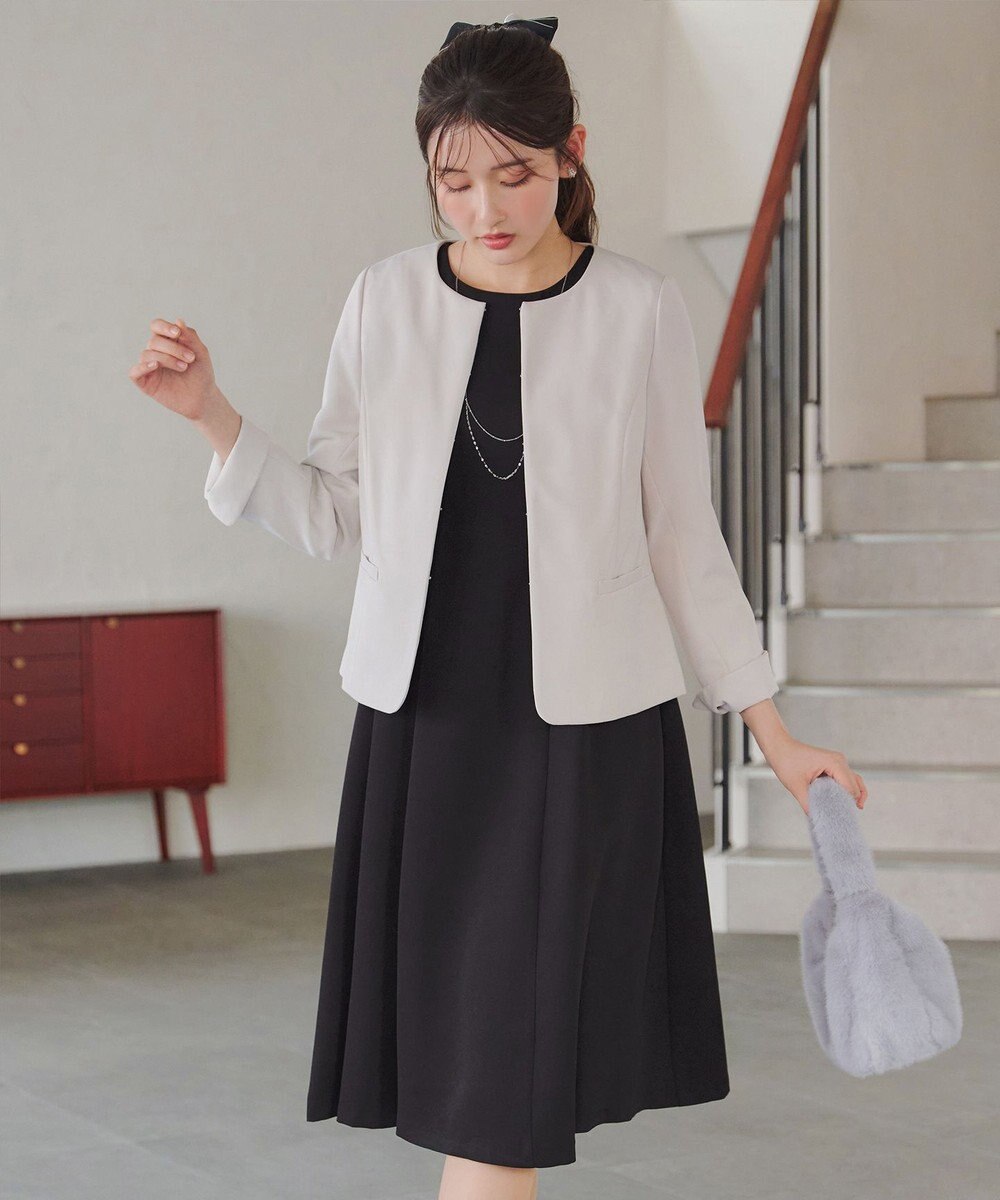 Tiaclasse 【安田美沙子さん着用・新色追加・洗える】ベロアラインフレアワンピース 