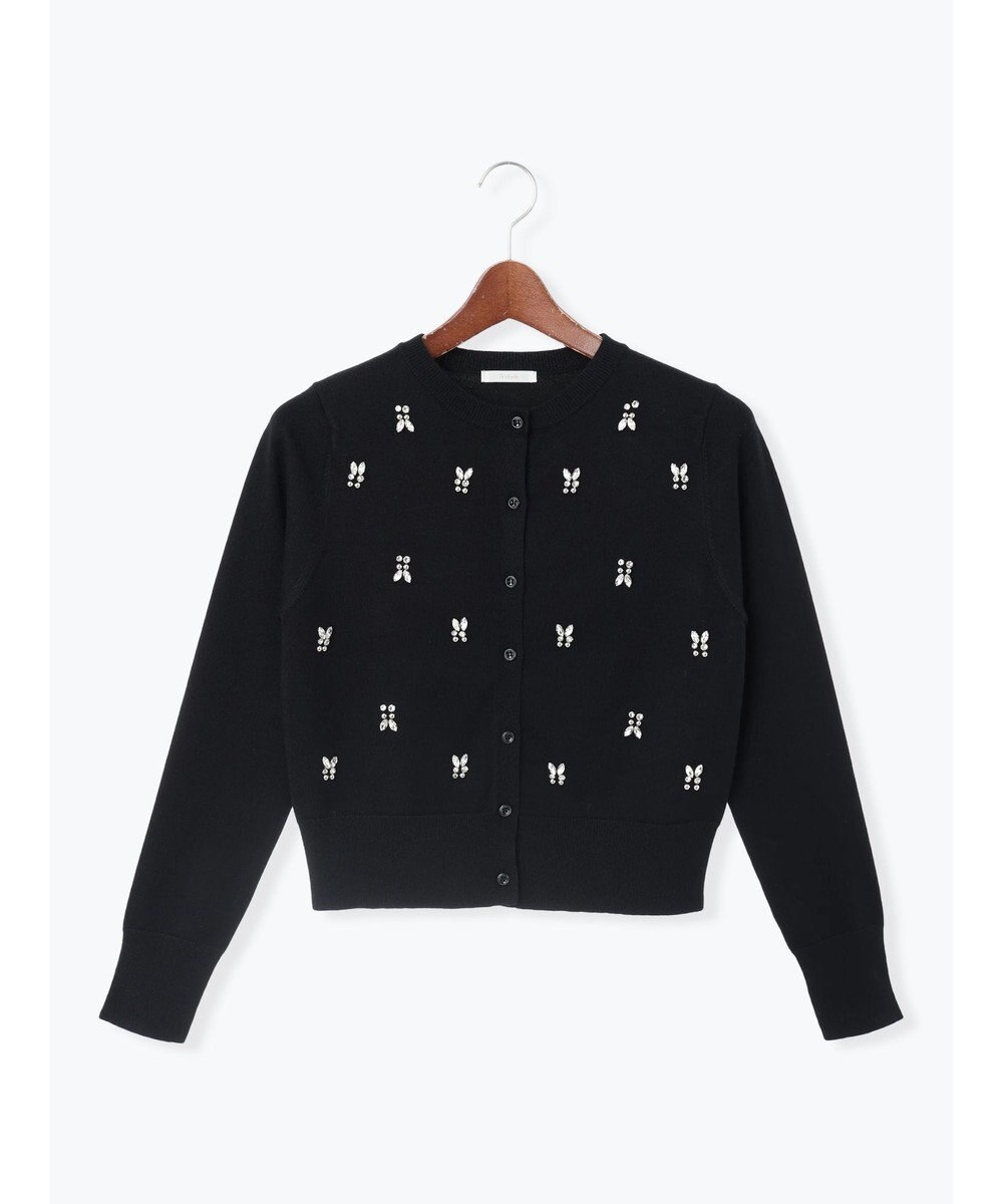 Te chichi ビジューニットコンパクトカーディガン 