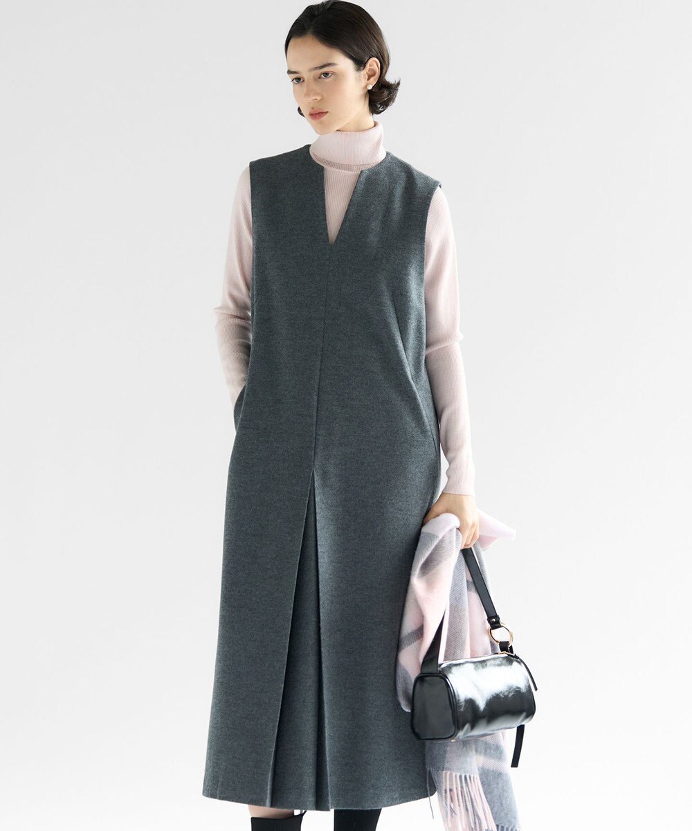 23区 S ウールミルドジャージー ボックスタック ジャンパースカート 