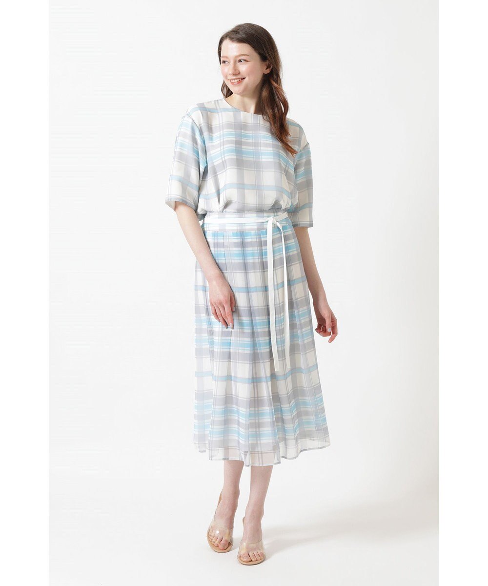 DAKS 50th アニバーサリーチェック シフォン レイヤードスカート 