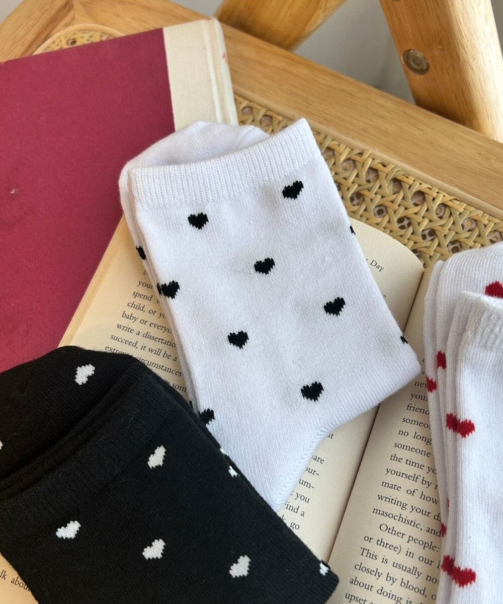 WEGO ハート総柄ソックス 