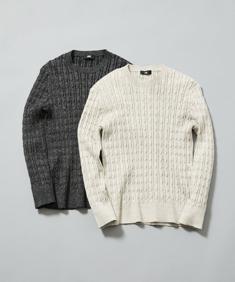 JOSEPH ABBOUD 【キングサイズ・オリジナルオーガニックコットン使用/サスティナブル】JOE COTTONケーブル クルーネックセーター 
