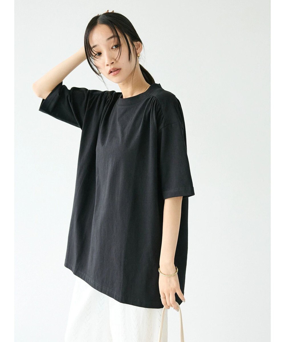 CRAFT STANDARD BOUTIQUE ヴィンテージ風天竺 ショルダーギャザーチュニック 