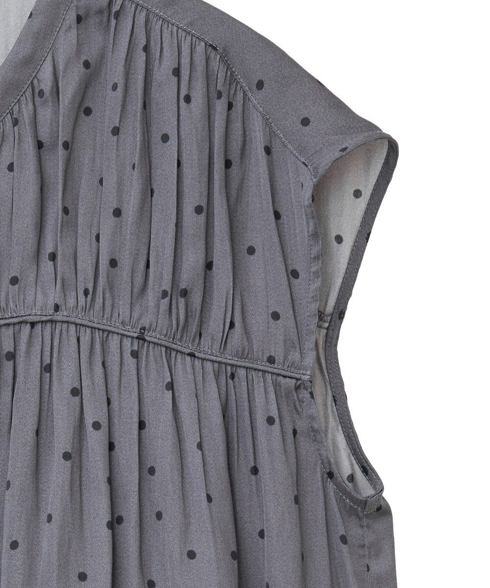 YECCA VECCA ドット柄ギャザーブラウス 