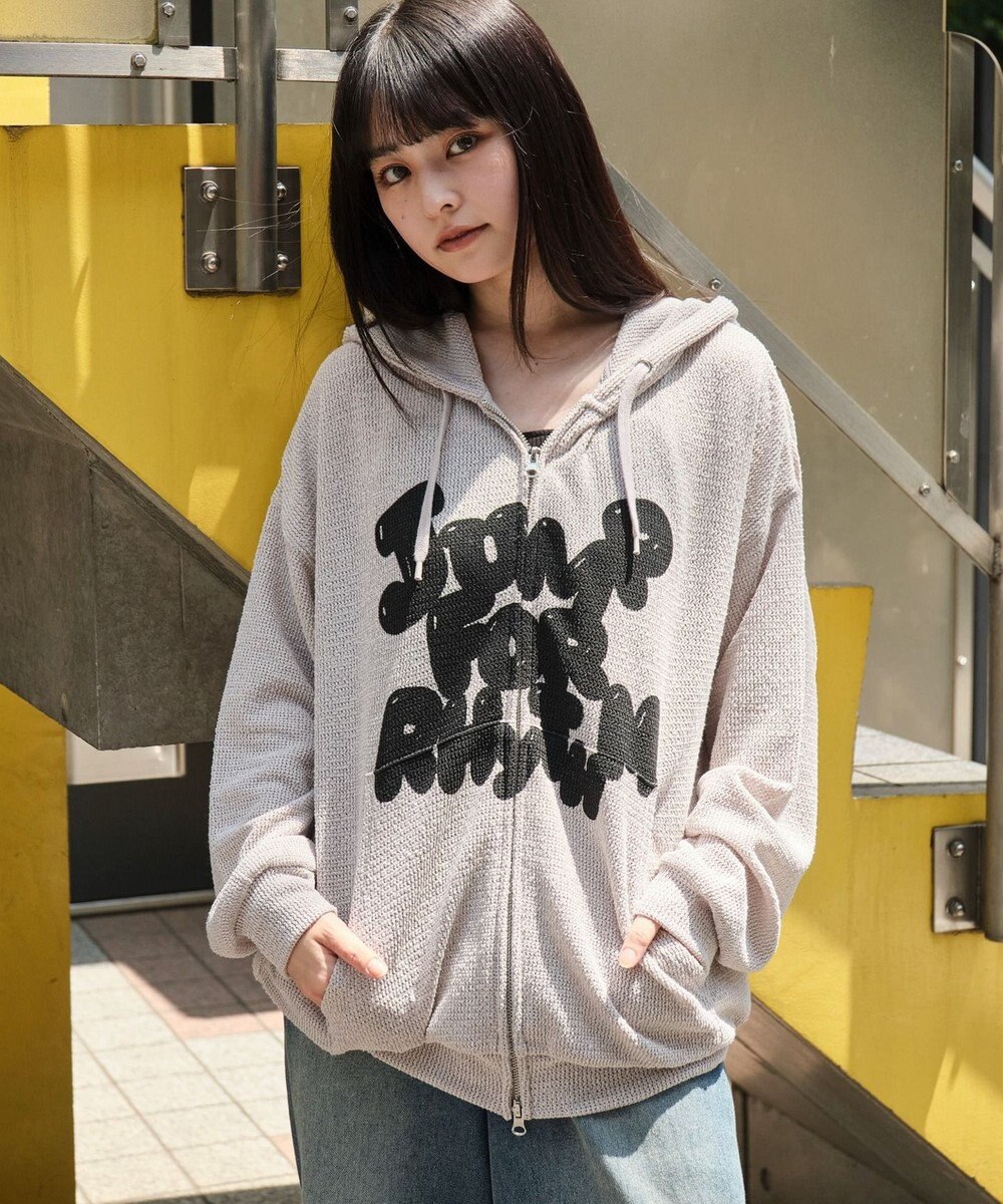 WEGO 【ユニセックス着用ITEM/MLサイズ展開】メッシュロゴジップパーカー 