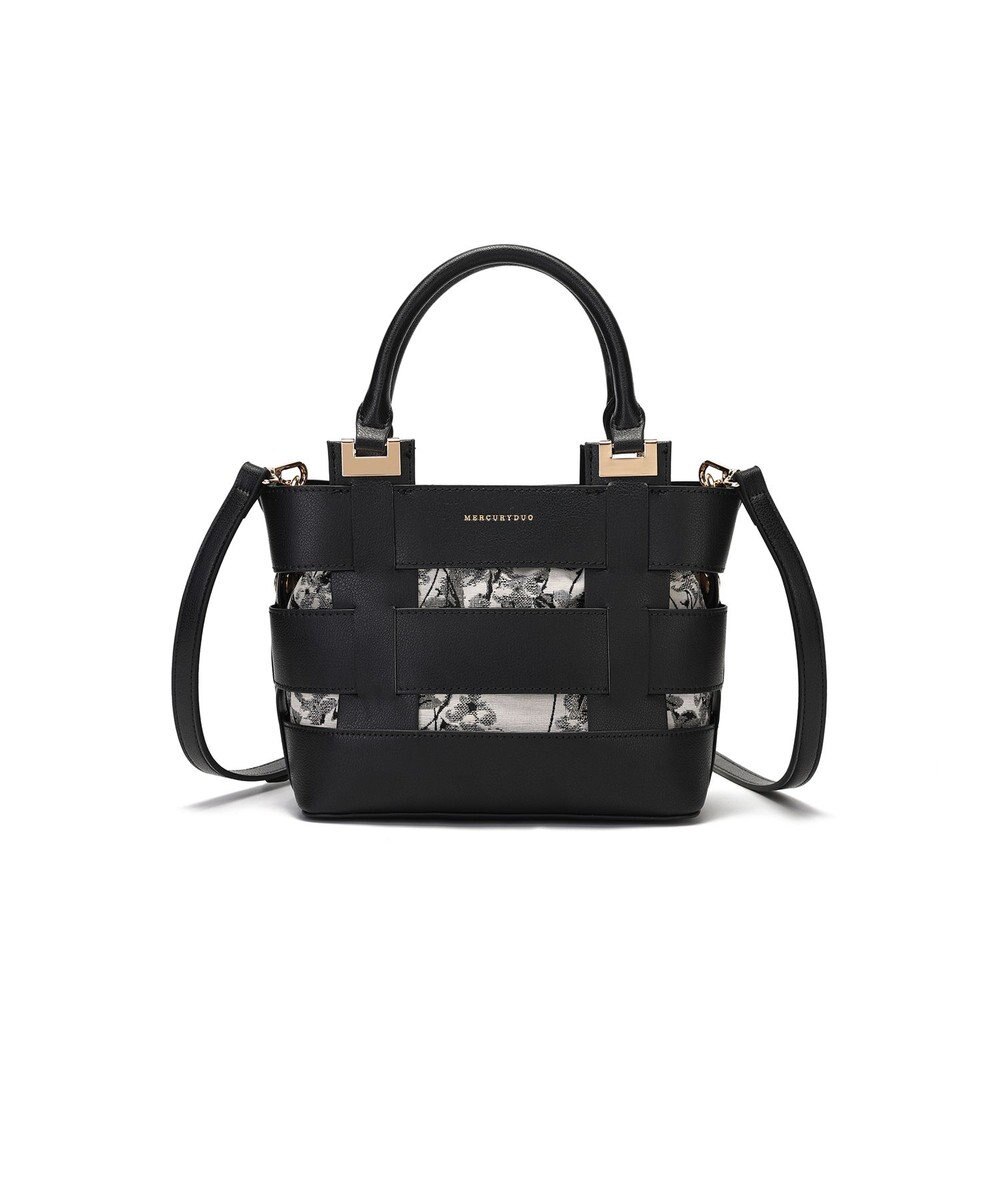 style code 【MERCURYDUO/マーキュリーデュオ】軽量メッシュ　花柄巾着付ミニトートバッグ 