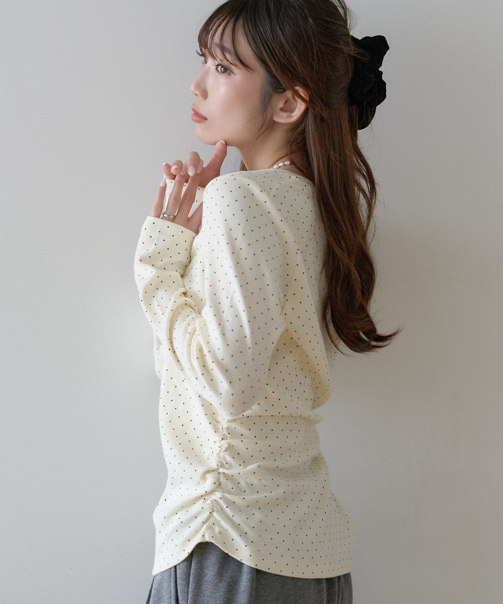 earth music&ecology サイドギャザープルオーバー 