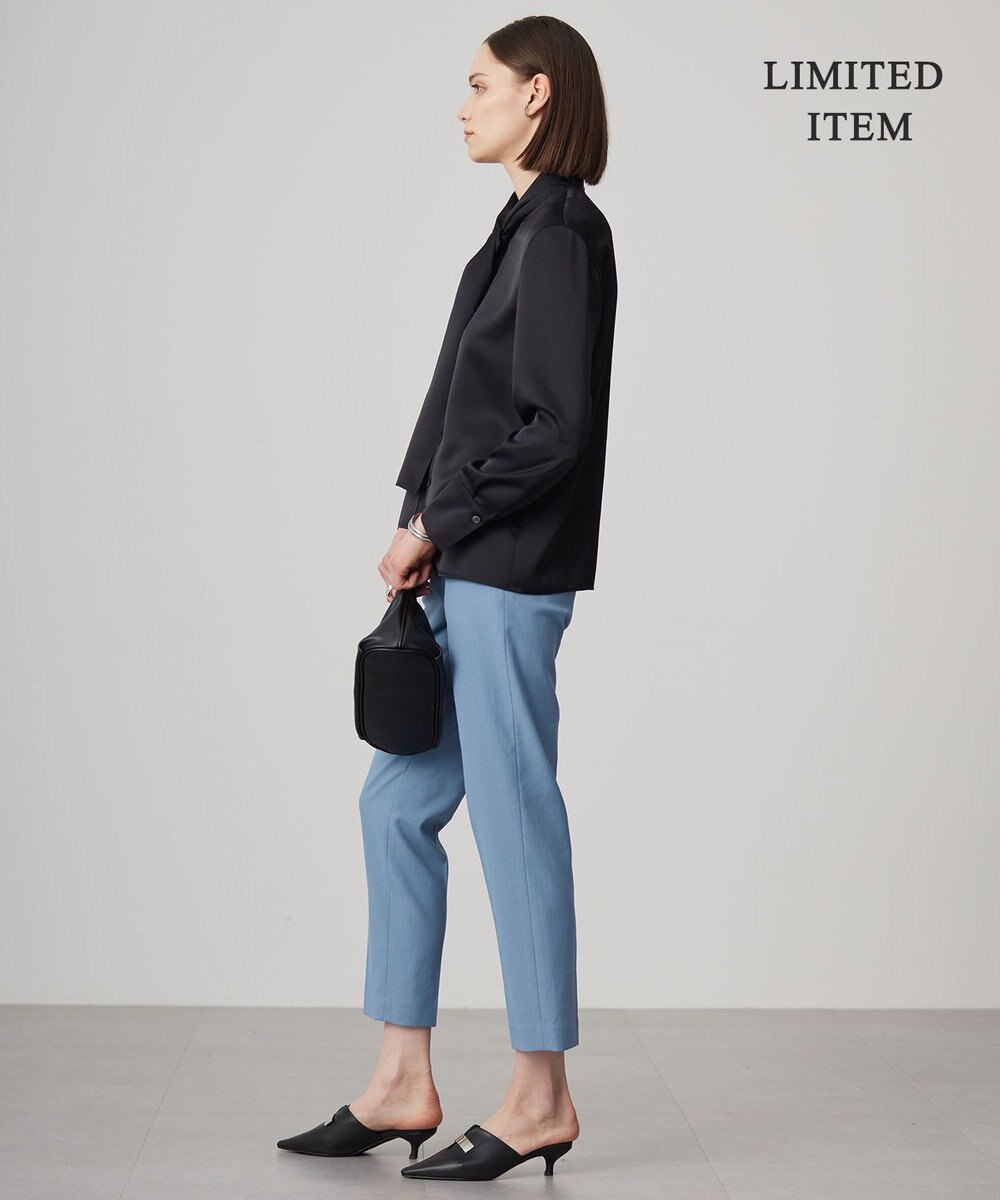 ICB 【WEB限定・洗える】 ドレープサテン ボウタイブラウス 