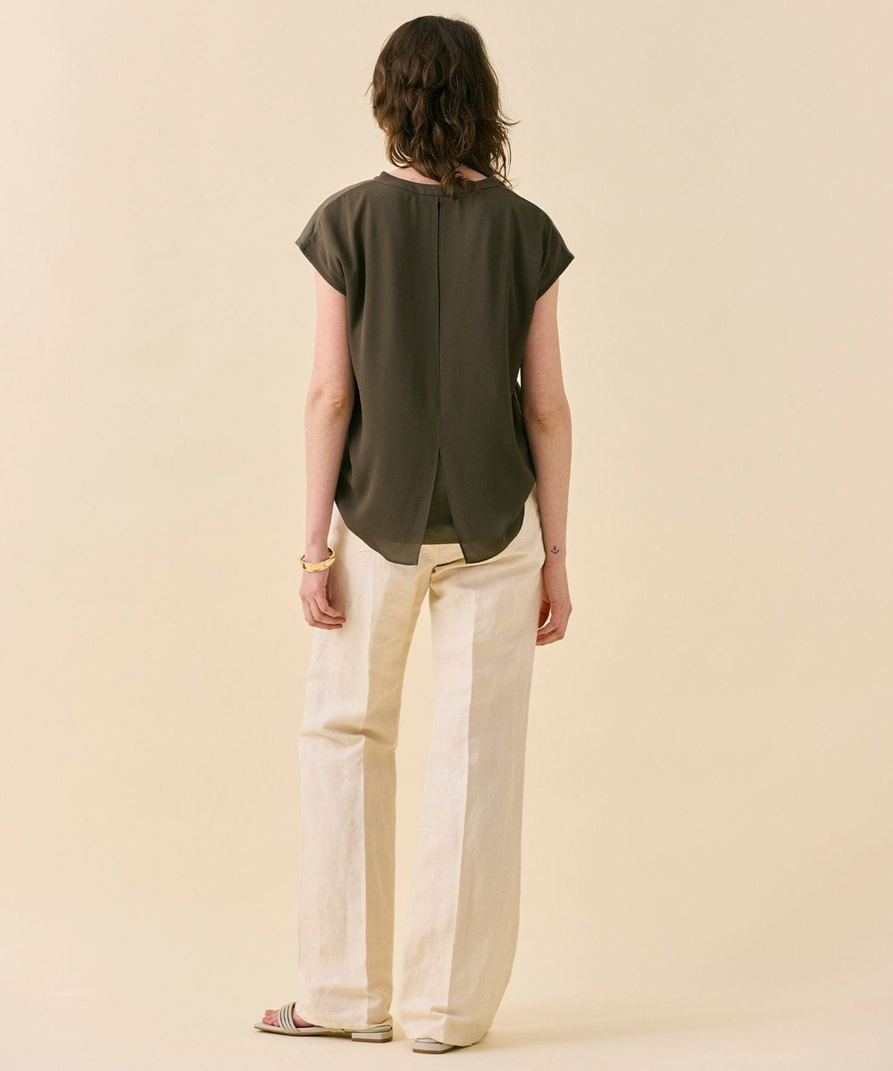 BEIGE， 【WEB限定・洗える】MELISSA / バックシフォンスキッパー半袖トップス 