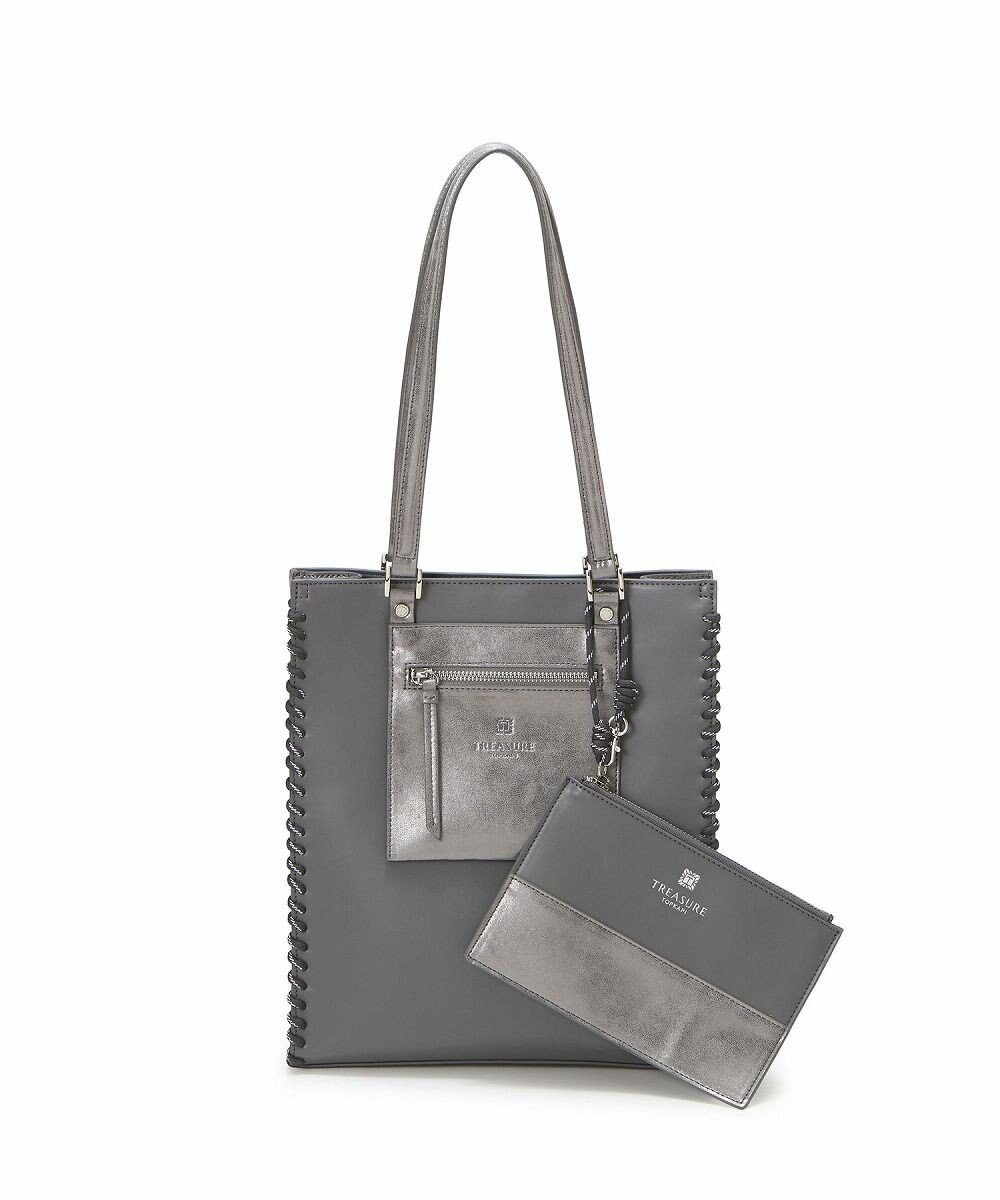 TOPKAPI 【TREASURE TOPKAPI】フェイクレザー ポーチ付き パラコード かがりトートバッグ 