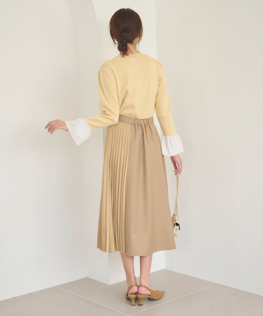 Feroux 【洗える】プリーツコンビ スカート 