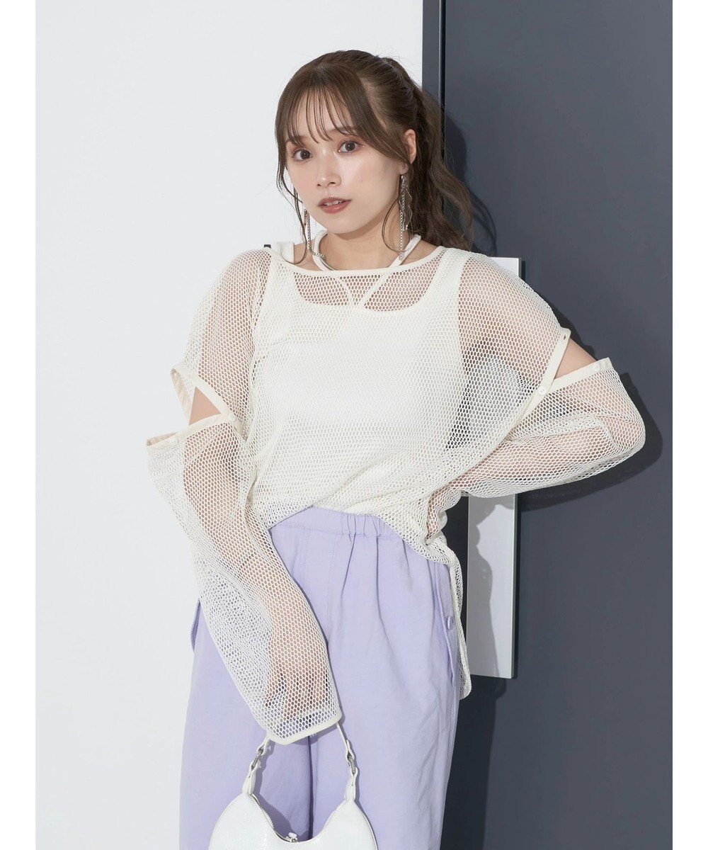 earth music&ecology ＳＥＴ２点メッシュプルオーバー＋タンクトップ 