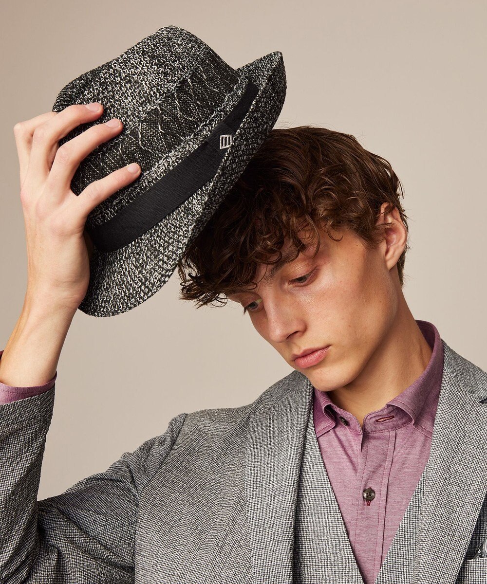 JOSEPH ABBOUD 【ウォッシャブル・バイカラー・紫外線対策】ウォッシャブルヘリンボーン ハット 