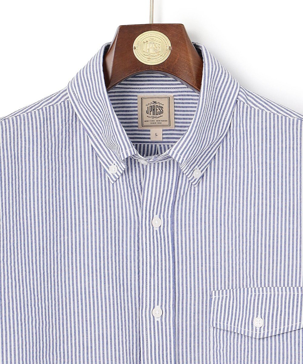 J.PRESS MEN 【WEB・一部店舗限定】シアサッカー ストライプシャツ / B.D. 