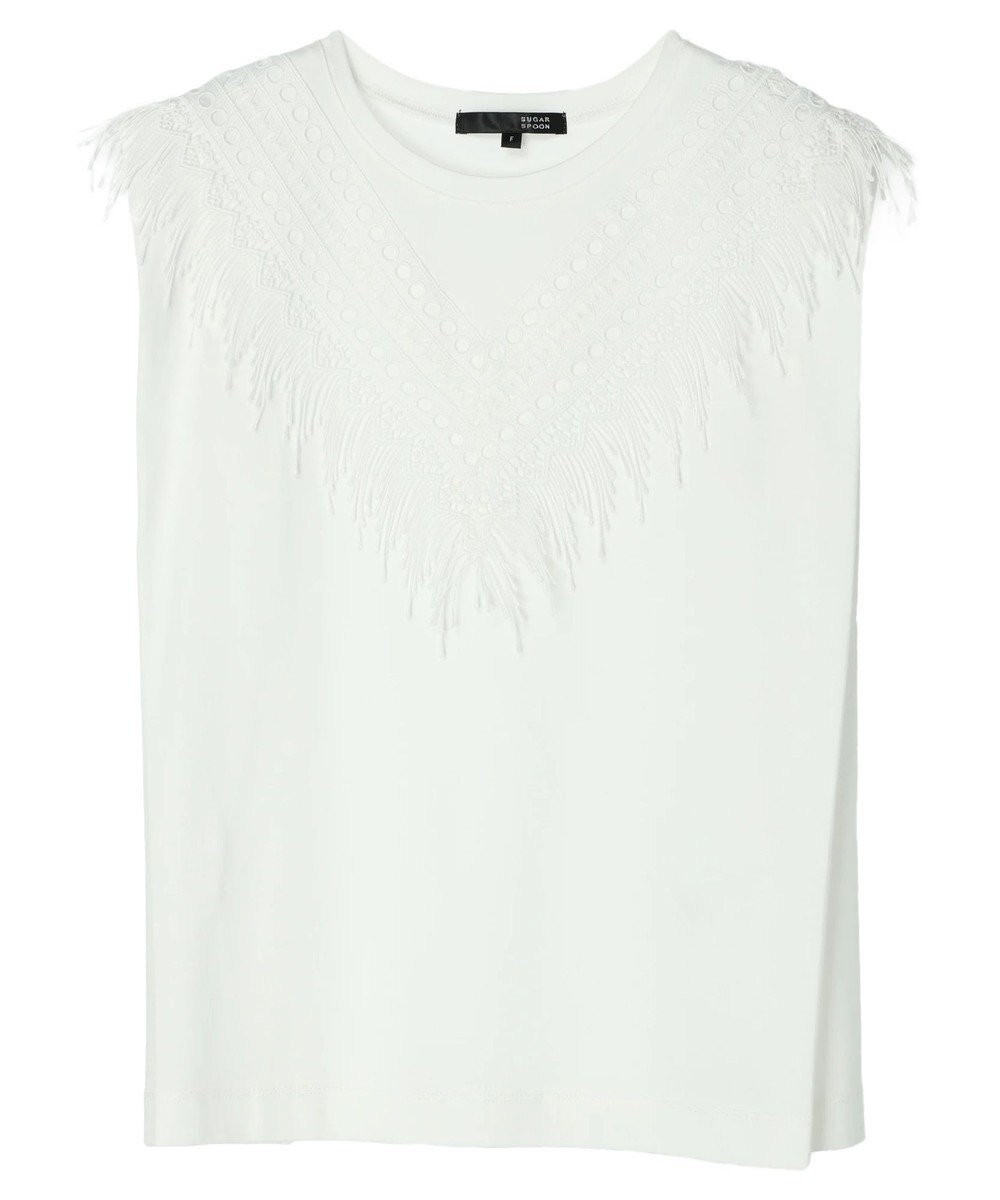 Green Parks ・ＳＵＧＡＲ　ＳＰＯＯＮ　フリンジフレンチＴシャツ 