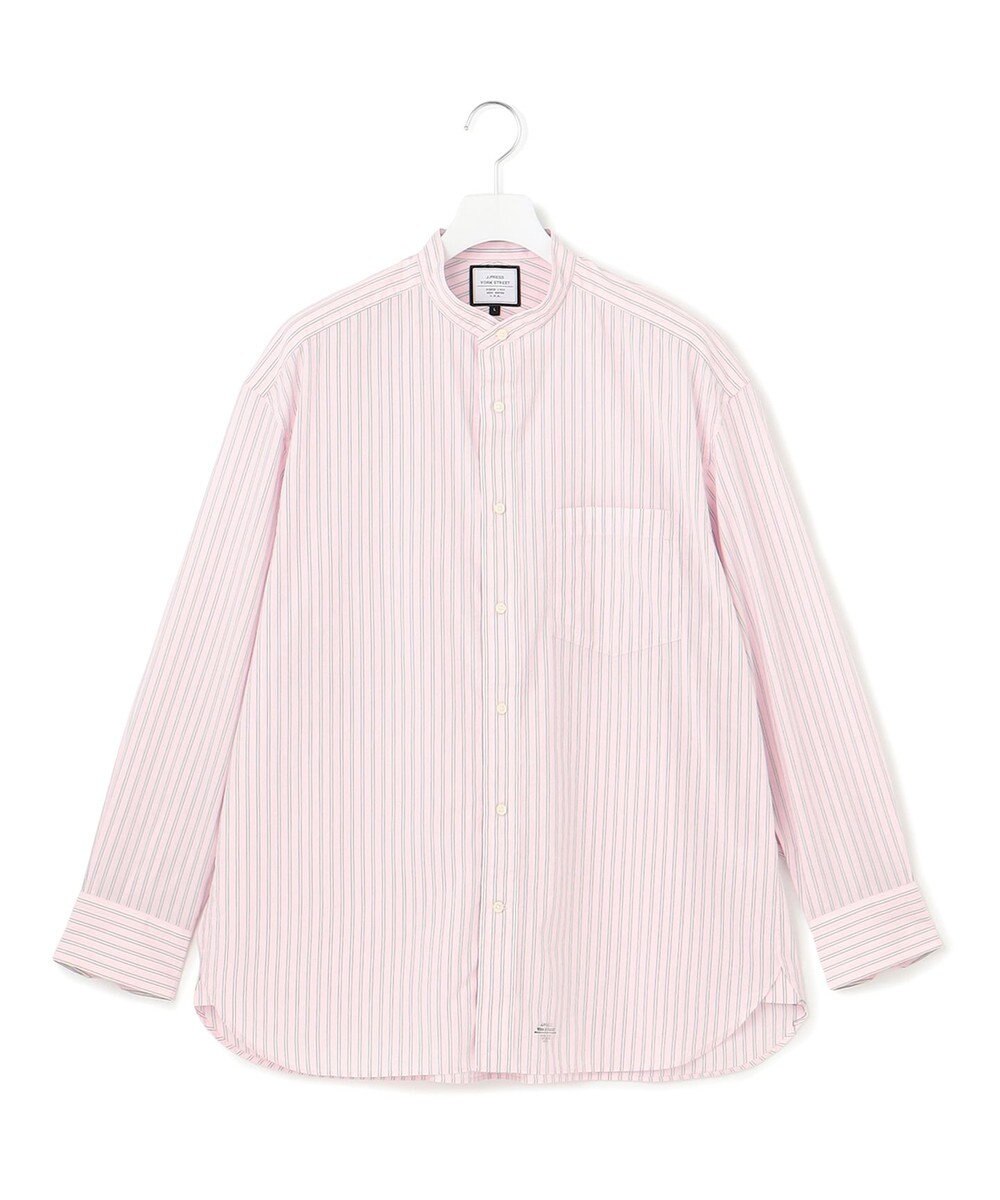 J.PRESS YORK STREET 【UNISEX】タイプライターストライプ バンドカラーシャツ 