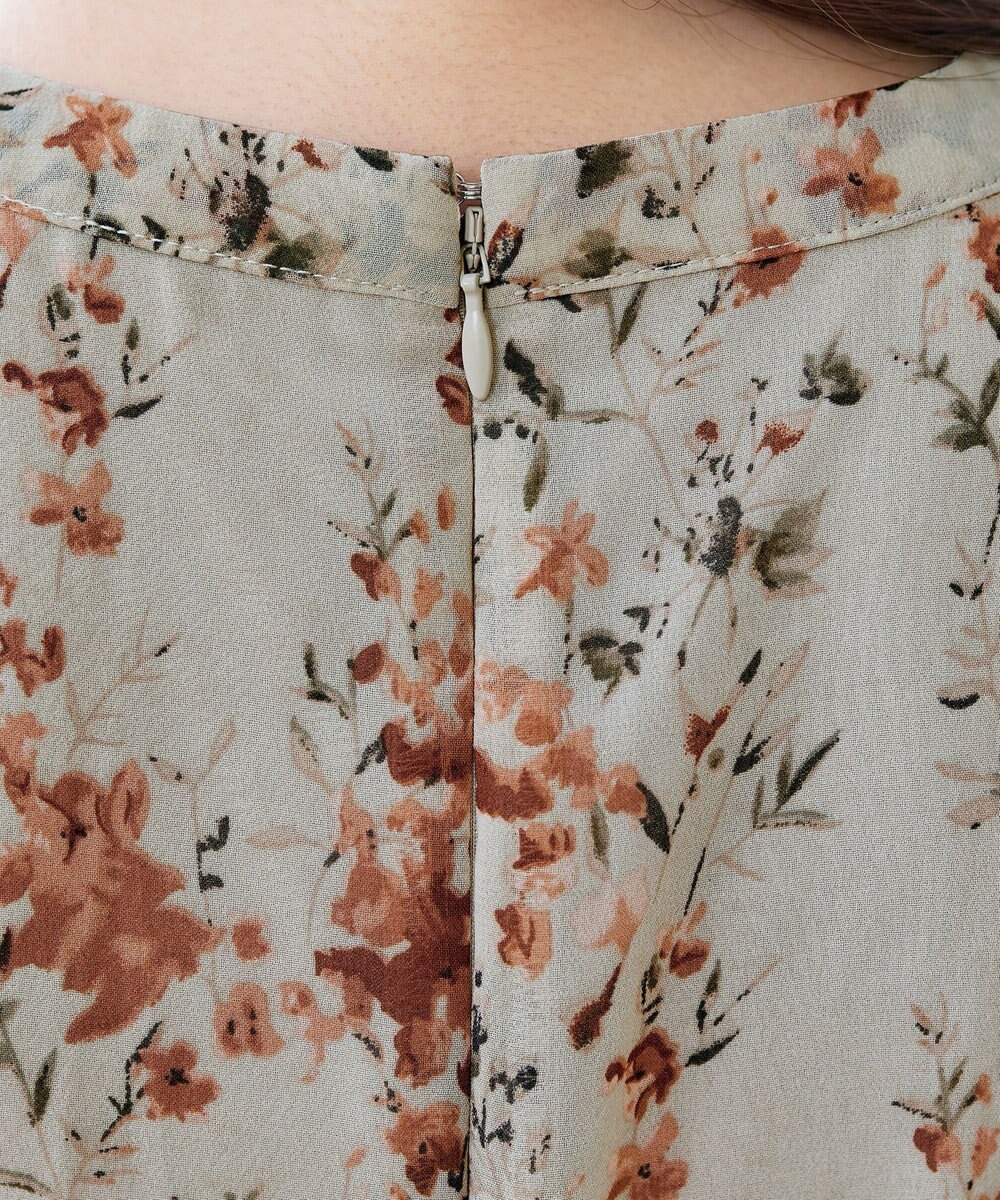 Tiaclasse 【新色追加・洗える】花柄フリルドレープワンピース 