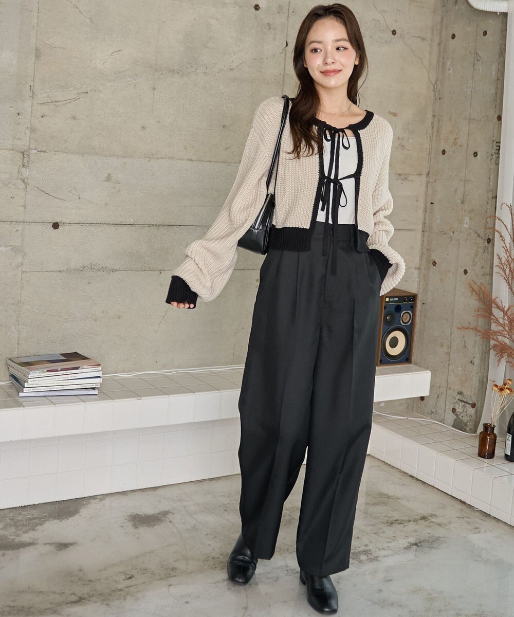 WEGO 【2024年秋冬新色カラー追加★】リボン2WAYカーデ 