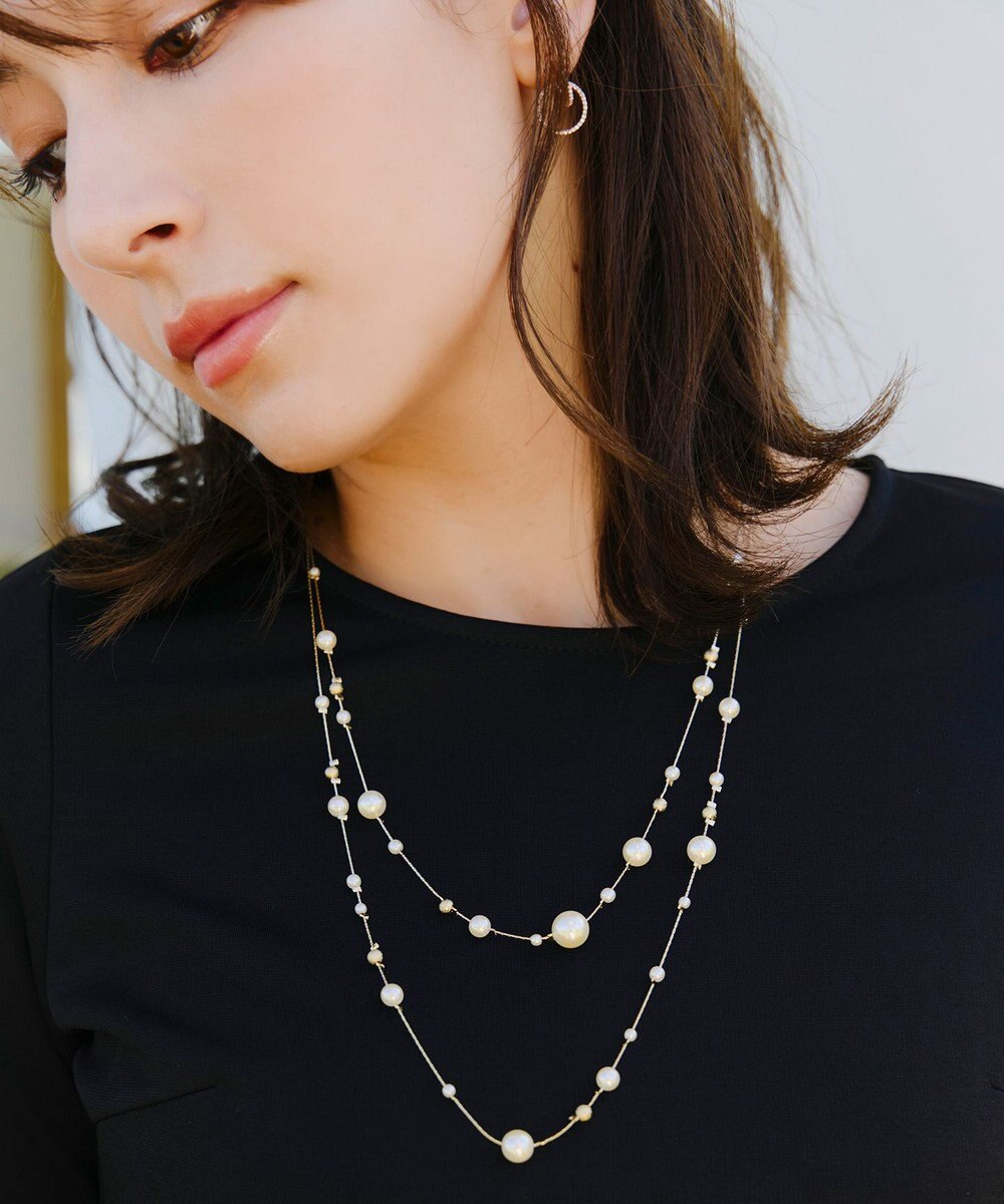 Tiaclasse パール２連ネックレス 