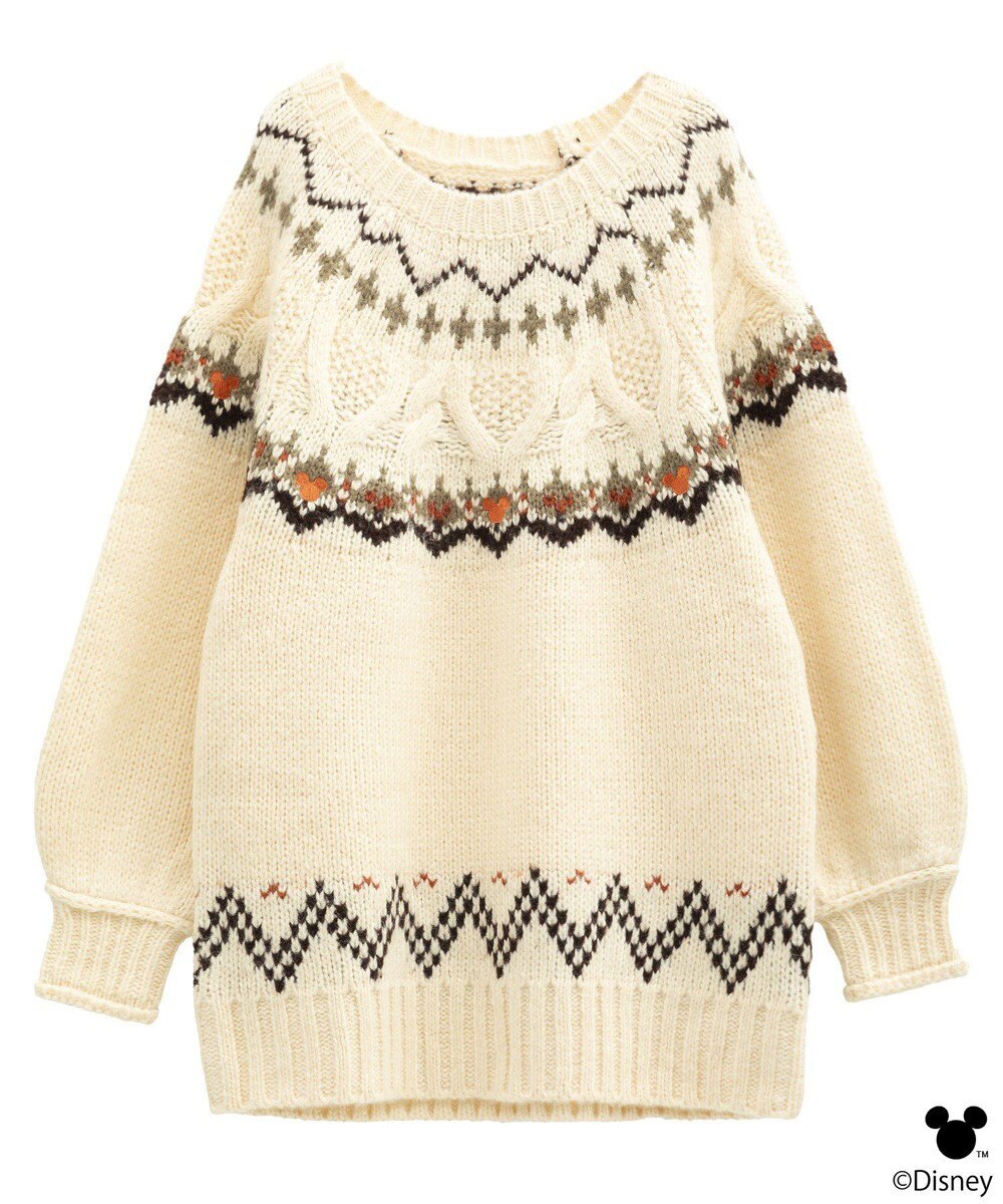 earth music&ecology 【予約】Disney/ミッキー刺繍ノルディックニットチュニック 