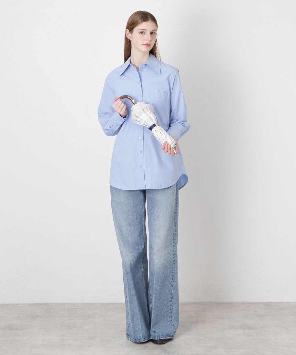 MOONBAT 【遮光/晴雨兼用日傘】POLO RALPH LAUREN（ポロラルフローレン）折りたたみ日傘 ストライプフリル 遮熱 遮光 UV 