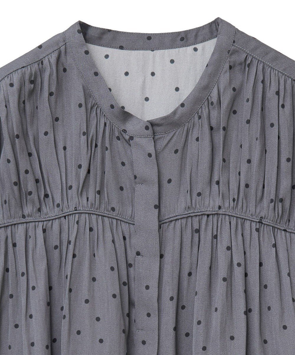 YECCA VECCA ドット柄ギャザーブラウス 