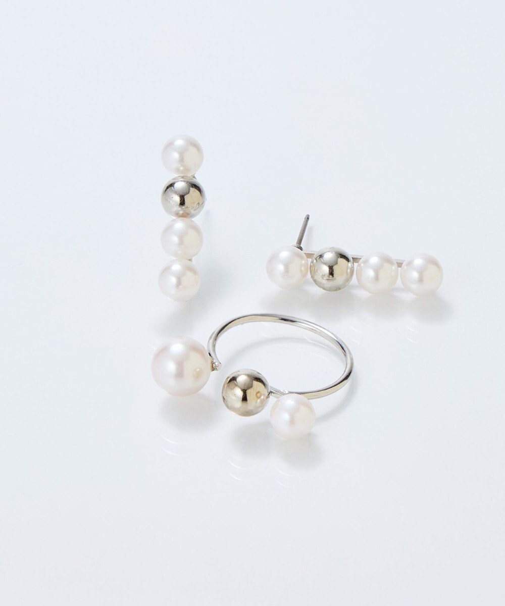 Phoebe 【金属アレルギー対応】ミックスドットリング　シルバー/ニッケルフリー/パール 