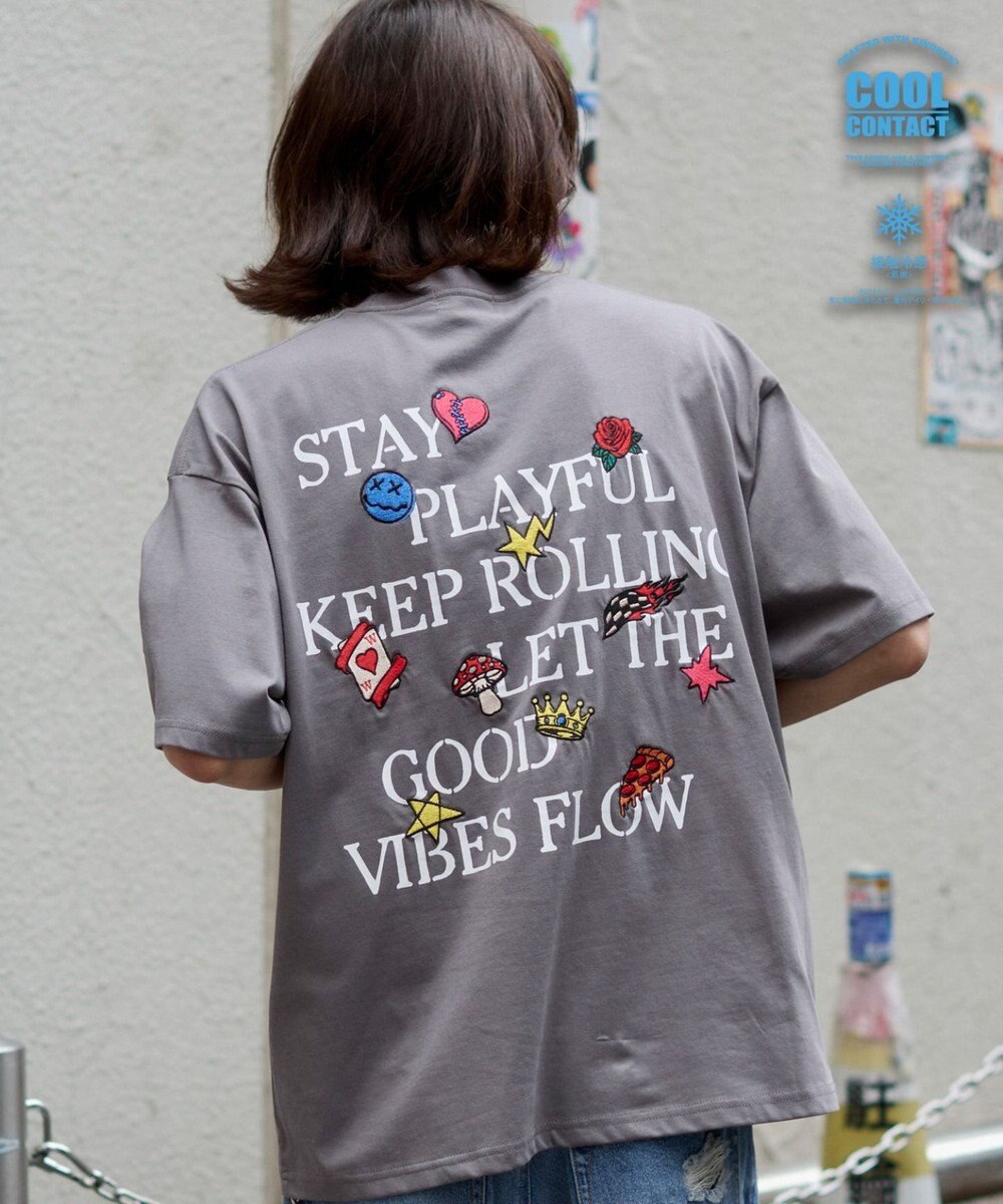 WEGO 【ユニセックス着用ITEM/機能T】接触冷感モチーフ刺繍グラフィックT（SS） 