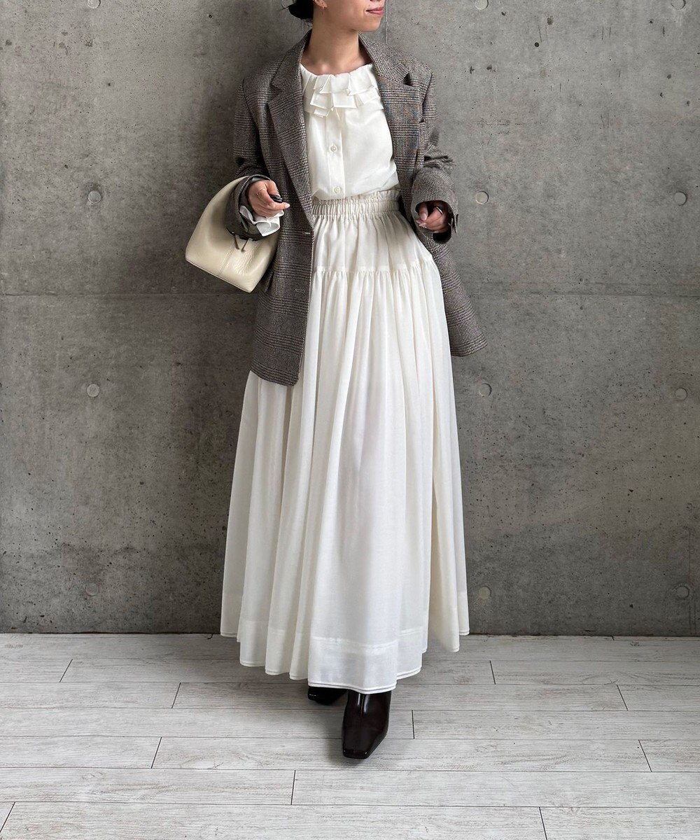 #Newans 【LEE掲載アイテム】ダブルギャザーロングスカート 