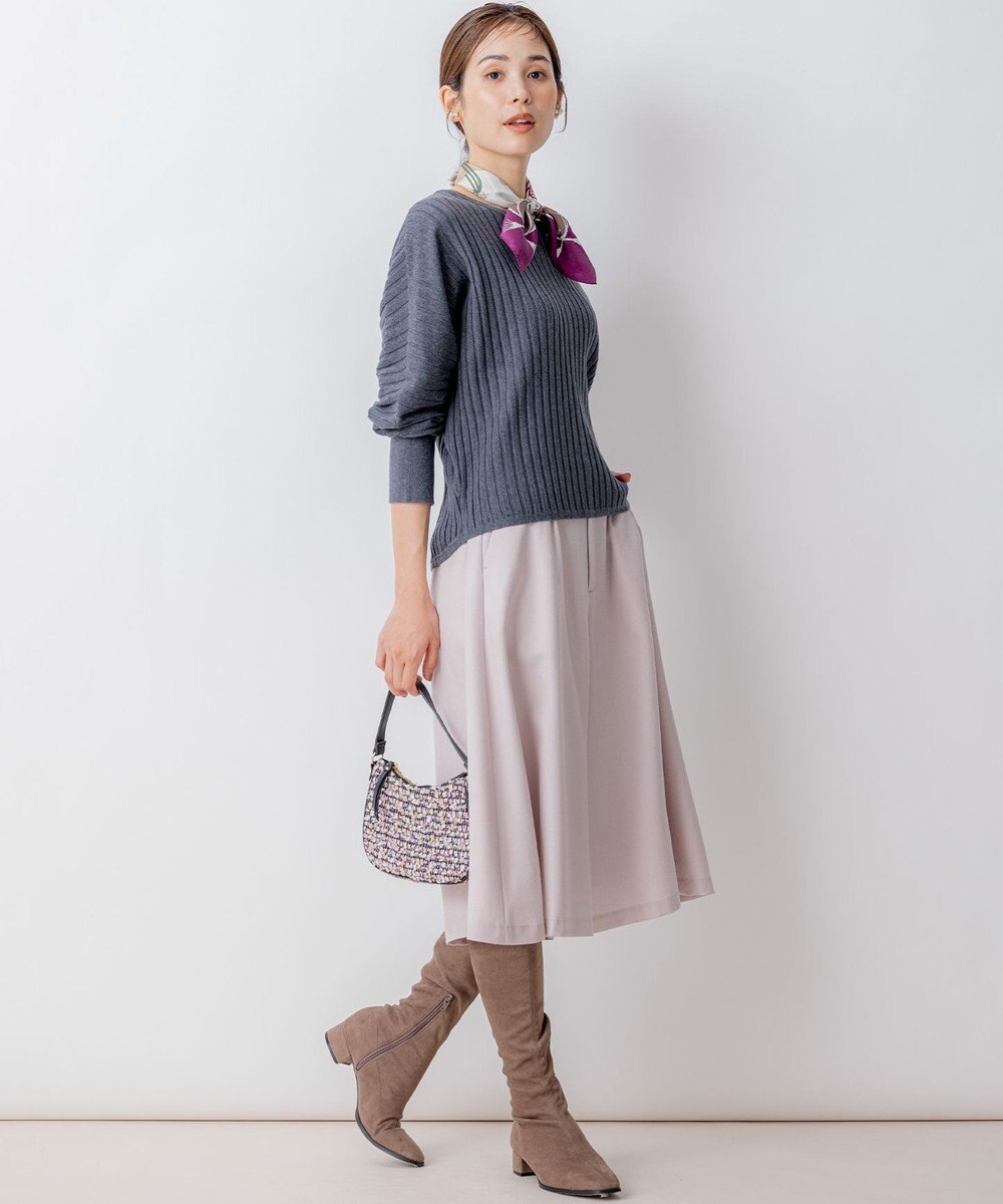 組曲 L 【WEB一部店舗限定】ウールジョーゼット キュロットパンツ 