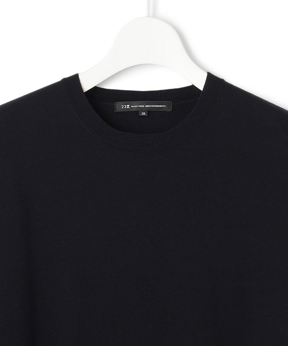 23区 L 【好評につきカラー追加】ヴィスコースストレッチ リブ袖 ワンピース 